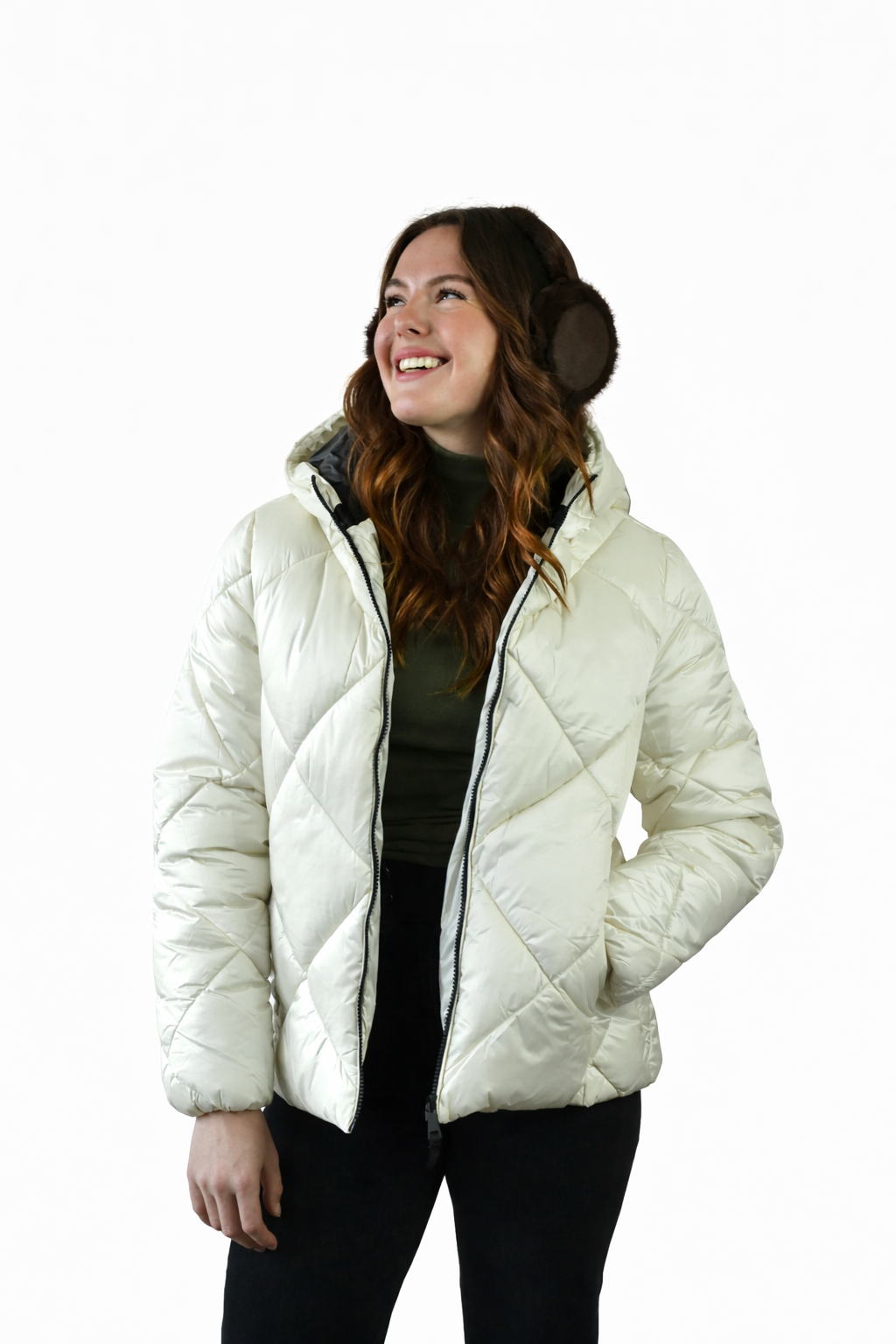 Gewatteerde jas met capuchon