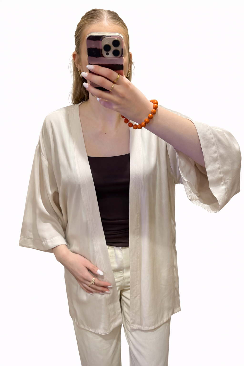 Clara vest lang crème