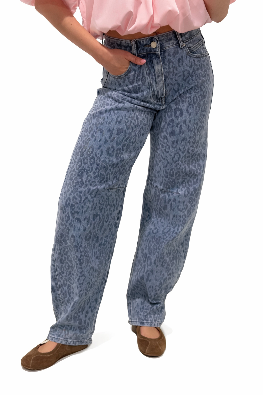Lisa barrel jeans panter
