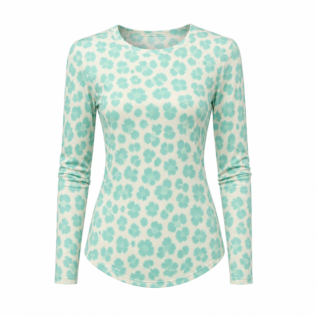 Cashmere top blauwe panterprint