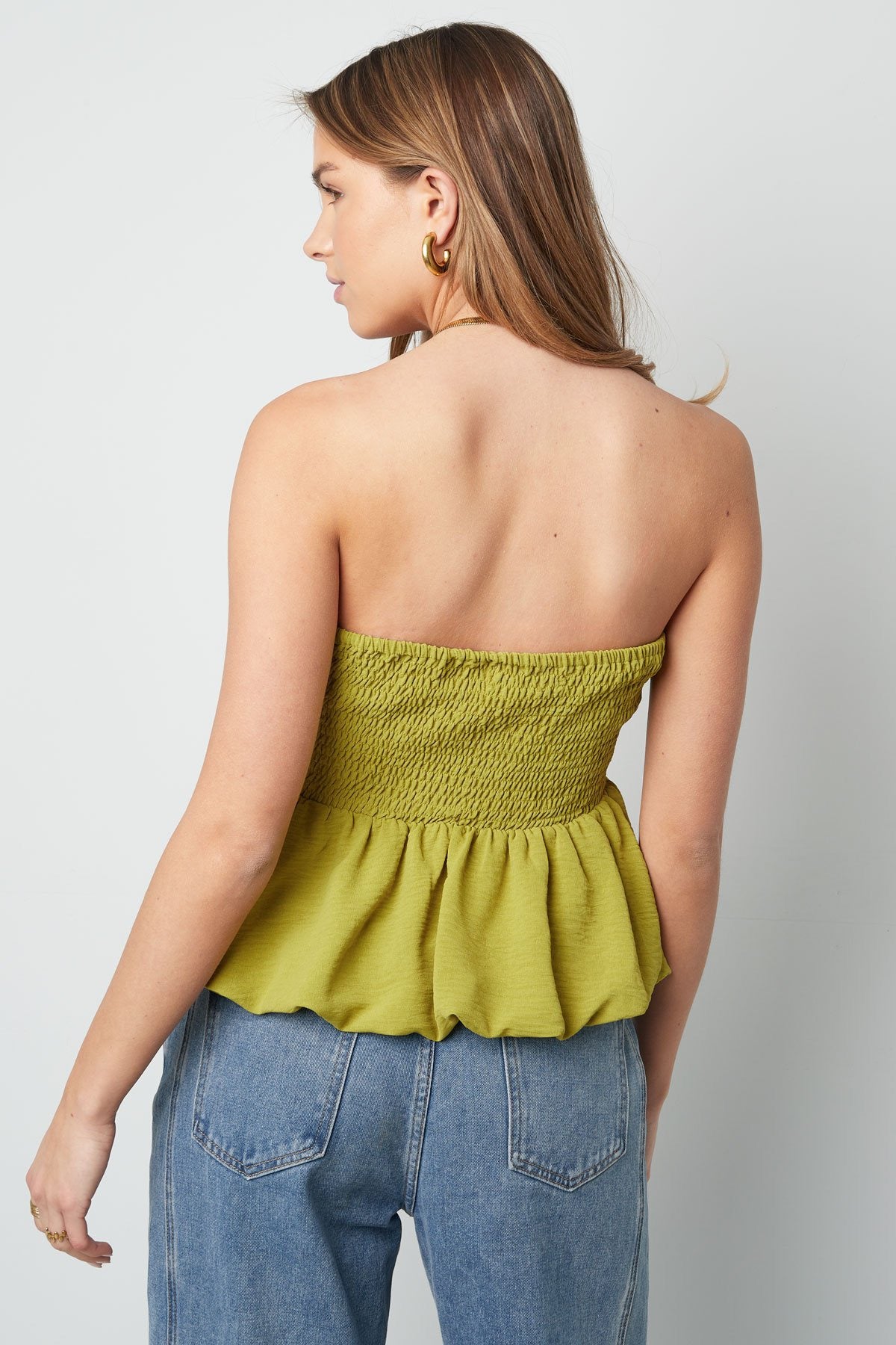 Strapless top roze
