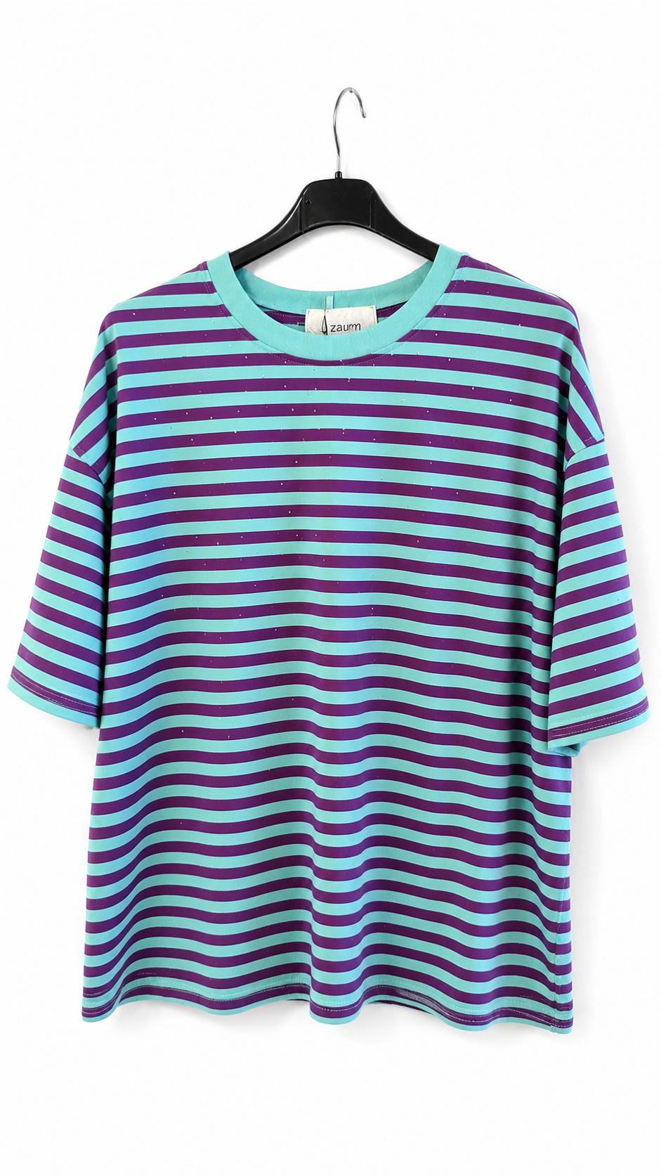 Gestreepte strasstop blauw paars