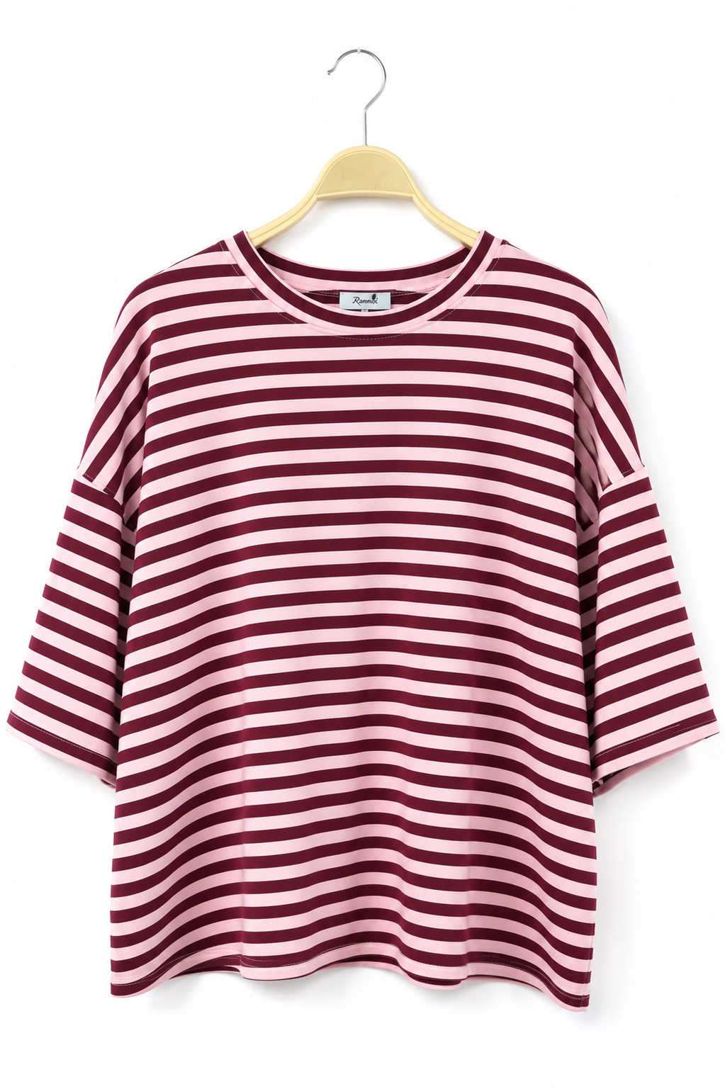 Gestreepte top Bordeaux/roze