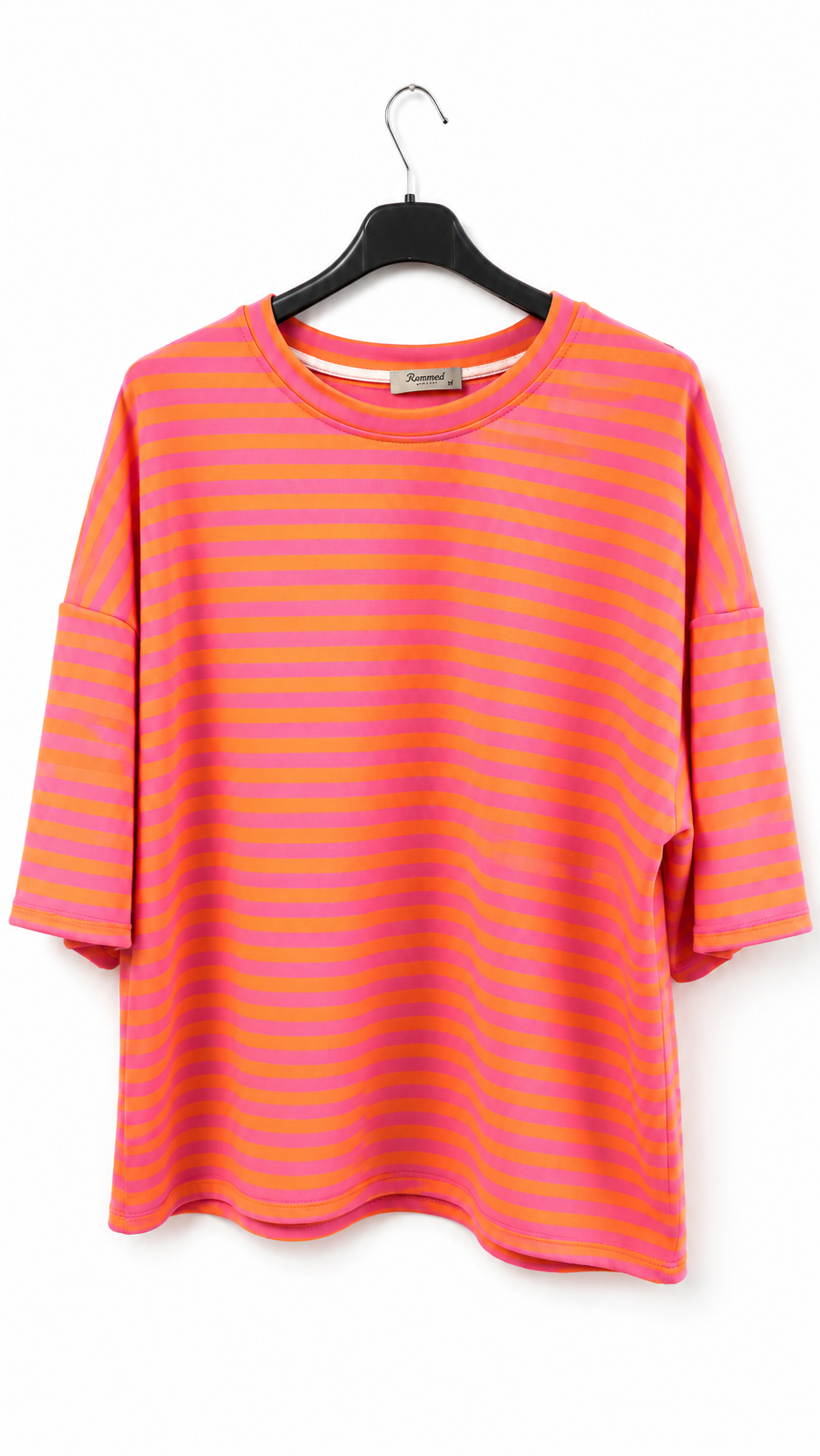 Gestreepte top roze/oranje