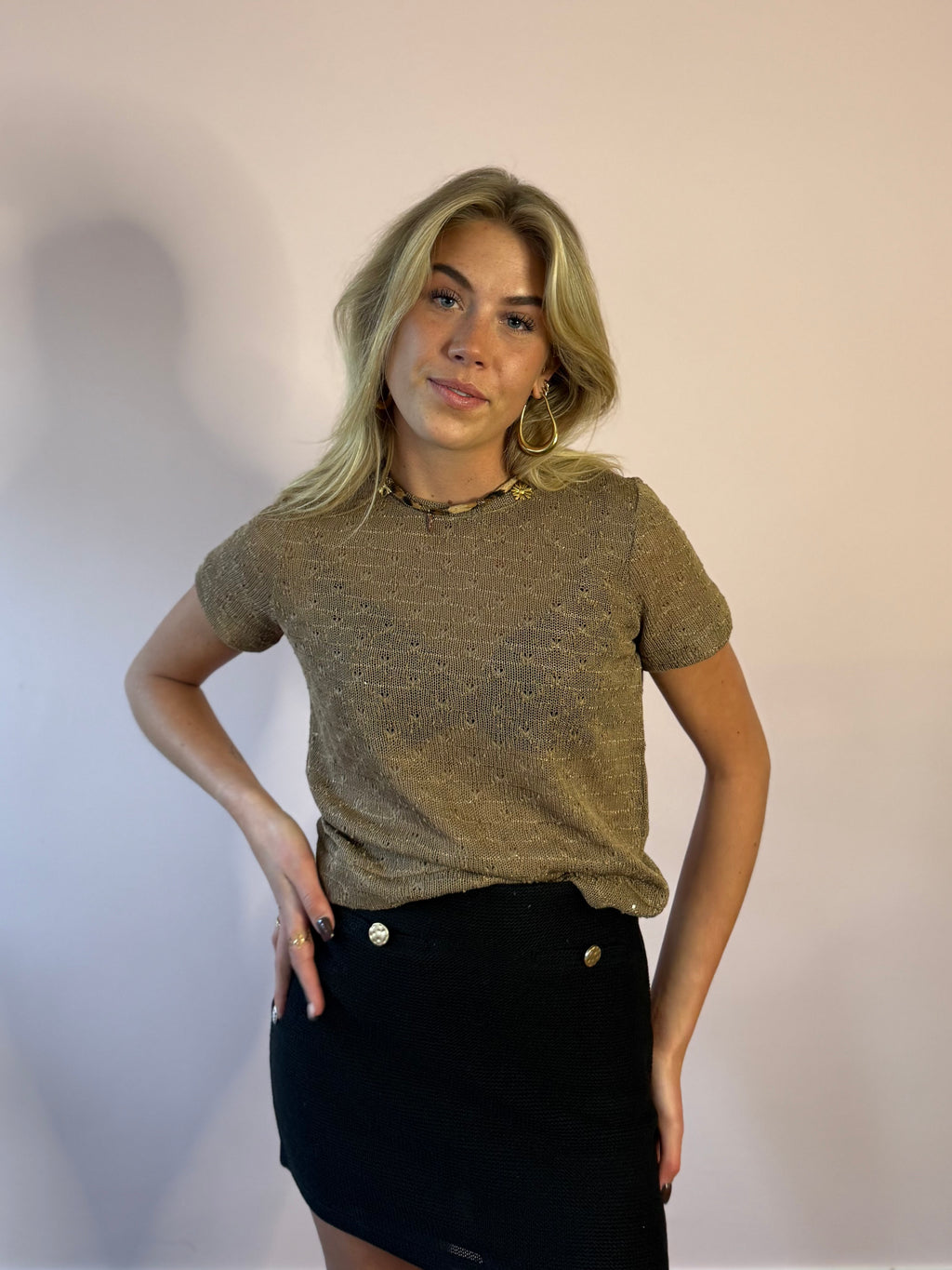 Shirt met open achterkant