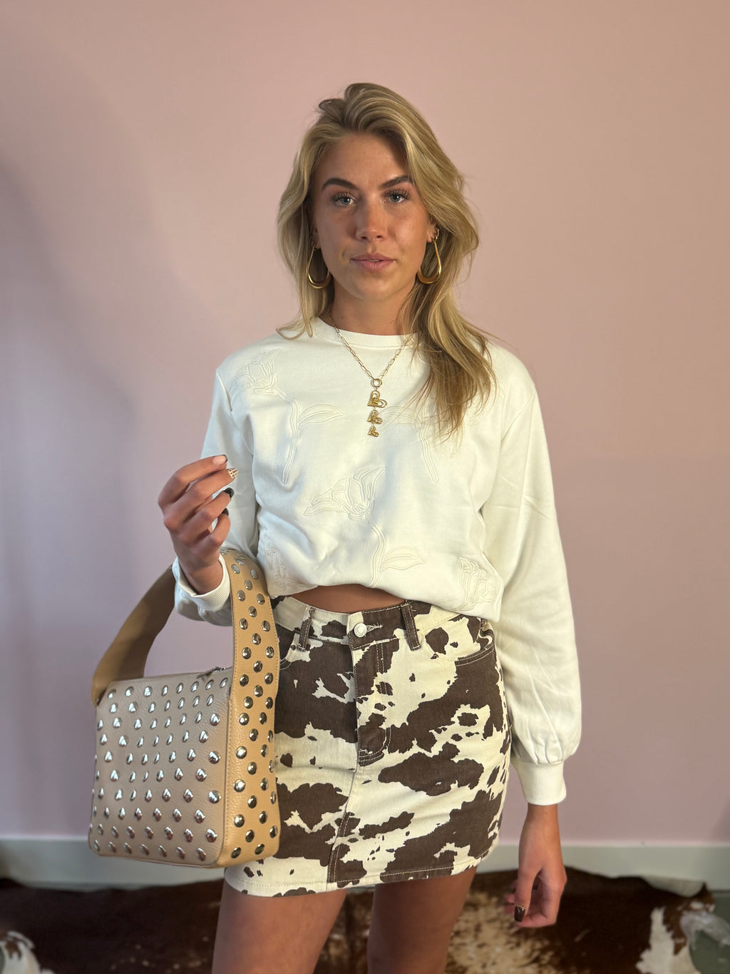 Witte sweaters met rozen